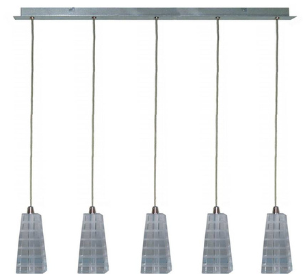 Lampă suspendată bandă de cristal crom 5 Emo 35-18604