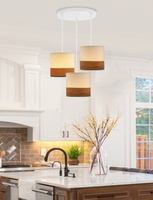 Bianco pendant lamp white plate 3x40w e27 lampshade white + walnut