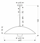 DUETTO lampa wisząca czarny+złoty 1x40W E27 klosz biały+beżowy