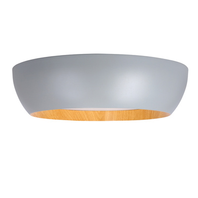 ABRUZZO PLAFONNIER PLAFON GRIS ABAT-JOUR BOIS BLANC 14-24114