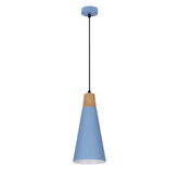 Suspension métal bleu + bois Faro Ledea 50101258