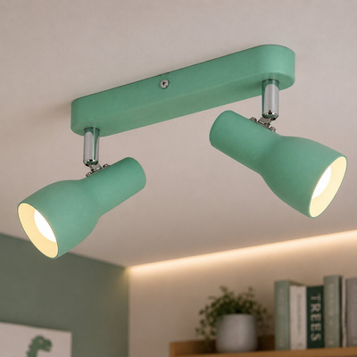 Lampa sufitowa Picardo regulowana 2-punktowa metalowa miętowa E14