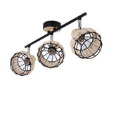 Tajga ceiling lamp black + wooden strip 3x40w e14 black + wooden lampshade