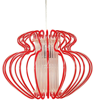 Lampa wisząca Imperia czerwona pojedyncza nad stół do jadalni E27