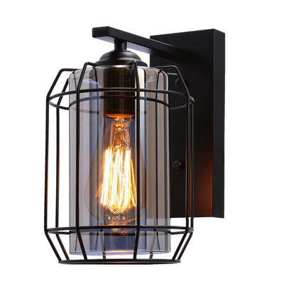 Lampa Jonera aplic negru p20 1x40w e27 abajur afumat 21-10186