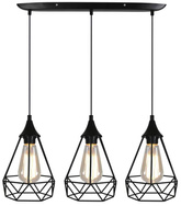 Plafonnier suspendu fil noir 3x60W Ggraf Candellux 33-62901