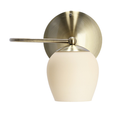 Serano lampa kinkiet patynowy 1x60W E27 klosz kremowy