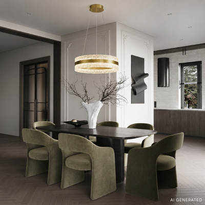 CASTILLO 40 lampa wisząca złoty 24W LED 3000, 4500, 6500K kryształki bezbarwne