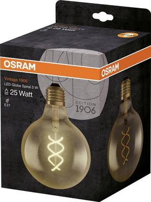 Żarówka LED E27 4,5W 280LM 2000K VINTAGE GLOBE125 27 OSRAM