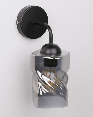 Lampa de perete abajur sticla fumata neagra Felis 21-00125