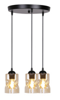 Hanging lamp black/amber plate 3xE27 Felis 33-00217