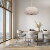 CAFÉE lampă suspendată 66cm albă 1x40W E27 abajur frappe