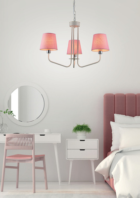 Lampe lustre rose 3xE14 York Ledea 50203097