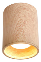 Lampa sufitowa tuba drewniana okrągła brązowa 1xGU10 natynkowa