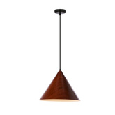 Dunca Lampa Wisząca 32 Czarny 1X40 E27 Klosz Ciemny Orzechowy