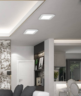 Plafon do łazienki NEXIT minimalistyczny – srebrny satynowy 30 cm – plafon z funkcją ściemniania LED 3000K 18W IP44