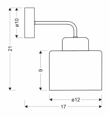 Wall lamp black/chrome wall lamp Wama 21-00422