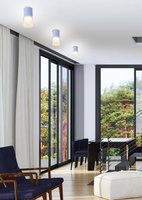 Aufbau-Röhrenlampe Grau mit Milchglas für GU10-Leuchtmittel Candellux 2273686