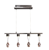 Lampe suspendue LED chrome avec cristaux 4x3W Prisma Candellux 34-25708