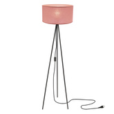 SHANTI lampa podłogowa czarny 1x40W E27 abażur jasny wrzosowy 51-38715