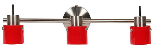 Candellux 93-09121 Rote Deckenleuchte, 3X50W G9-Streifen, satiniertes Nickel