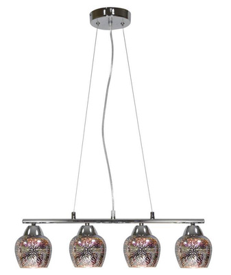 Suspension lamp adjustable chrome 3D glass shade Sirius Candellux 34-59628