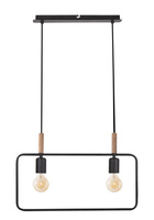 Lampe suspendue noire hauteur réglable 2x60W E27 Frame 32-73518