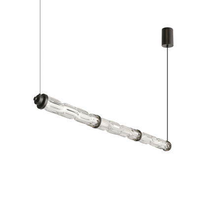 CORTE horizontal pendant lamp black matte 25W LED 3000K clear shade