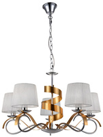 Hanging lamp chrome / gold 5xE14 chandelier Denis 35-23445