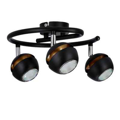 Boni spirale 3x3w gu10 led noir