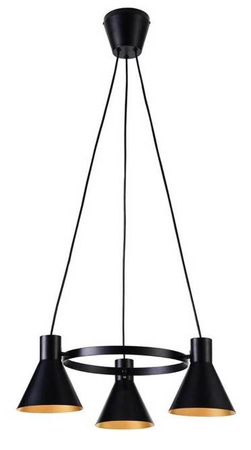 Hängelampe schwarz und gold matt Decke 3x40W Mehr Candellux 33-71156