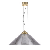 Hanging lamp Presto 50 glass with smoked shade over table for living room GX53