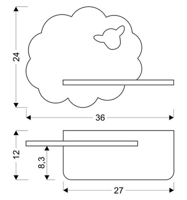 LED illuminated shelf 5W 4000K IQ Kids Sheep black 21-85122