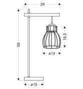 Lampka stołowa czarna koszyczek Bernita 41-80059