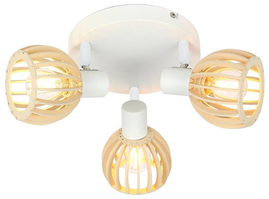 Lampa sufitowa Atarri Candellux 98-68118 plafon biały drewno 3xE14