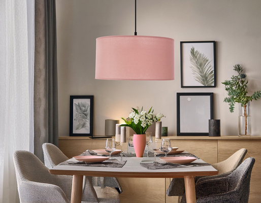 SHANTI pendant lamp black 1x40 E27 pink shade 31-38647