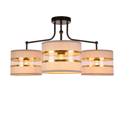 Ceiling lamp black 3xE27 white + gold lampshade Andy 33-00514
