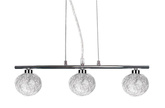 Suspension chromée avec un abat-jour en verre tressé 3x40W Sphère Candellux 33-14023