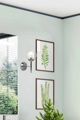 Applique simple abat-jour en verre chromé Best 21-67234