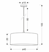 SHANTI pendant lamp black 1x40W E27 shade grey  31-38678