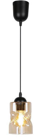 Pendelleuchte aus schwarzem/bernsteinfarbenem Glas Felis 31-00156