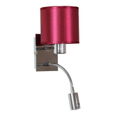 Kinkiet burgund / chrom z wyłącznikiem E14 + LED Sylwana Candellux 21-29317