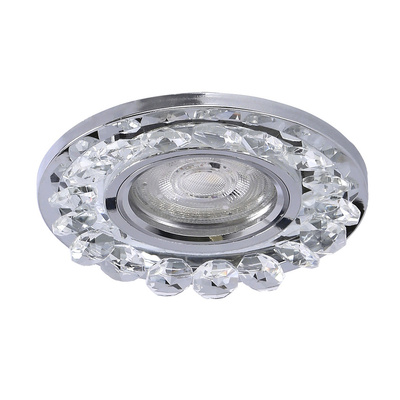 Plafonnier Rond Cristal Chrome pour ampoule Gu10 + Cadre Led Candellux Sk-94 2273617