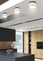 Plafonnier blanc/bois LED tube 9W Candellux 2273648