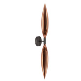 Nordic glass double wall light with copper shades for living room and bedroom