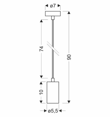 Lampă suspendată cadru negru 1X25W GU10 10cm Tubo 31-78537