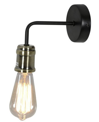 Wandleuchte schwarz + patinierter Metallrahmen Goldie 21-56160-Z