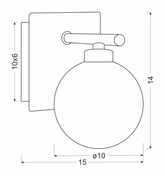 Applique chromée avec abat-jour boule blanche Oden 21-01436