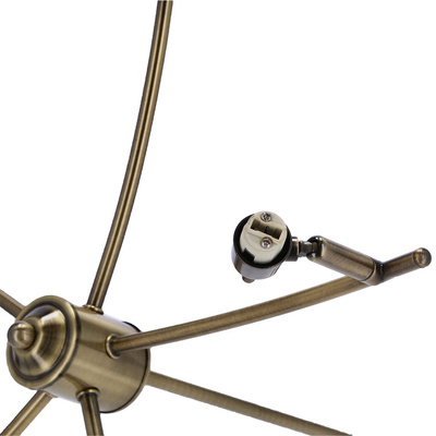 Suspension Lentini patine 5x40w g9 avec abat-jour ambre