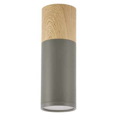 Graue und hölzerne Deckenleuchte 6,8x20cm Tube Candellux 2284286